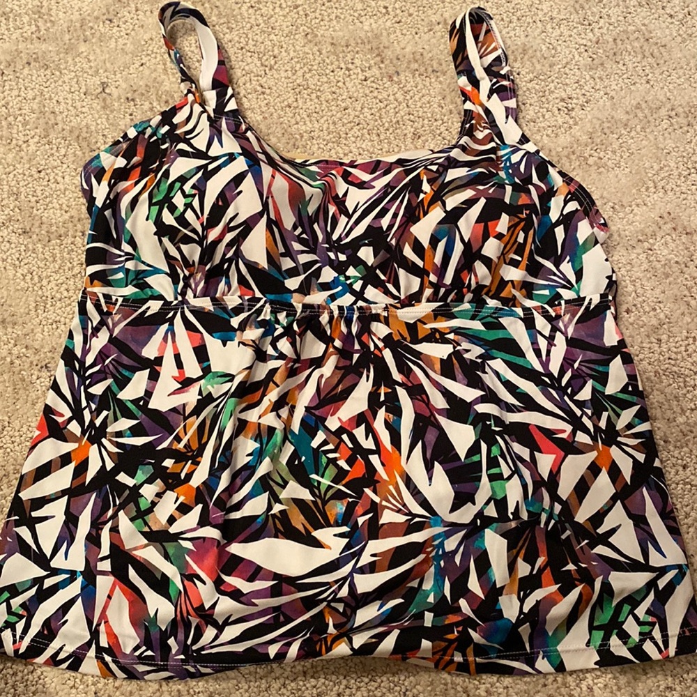 Swimsuits For All tankini tropical print 16w